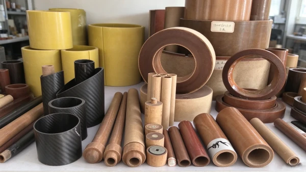 Insulation material sample shelf with labeled G10 epoxy laminate samples