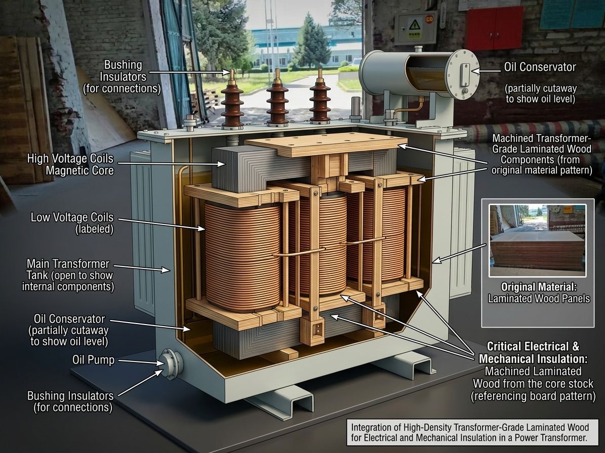 Laminated wood ring for power transformer insulation Laminated wood ring for power transformer insulation