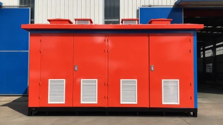 Red compact substation cabinet Red compact substation cabinet